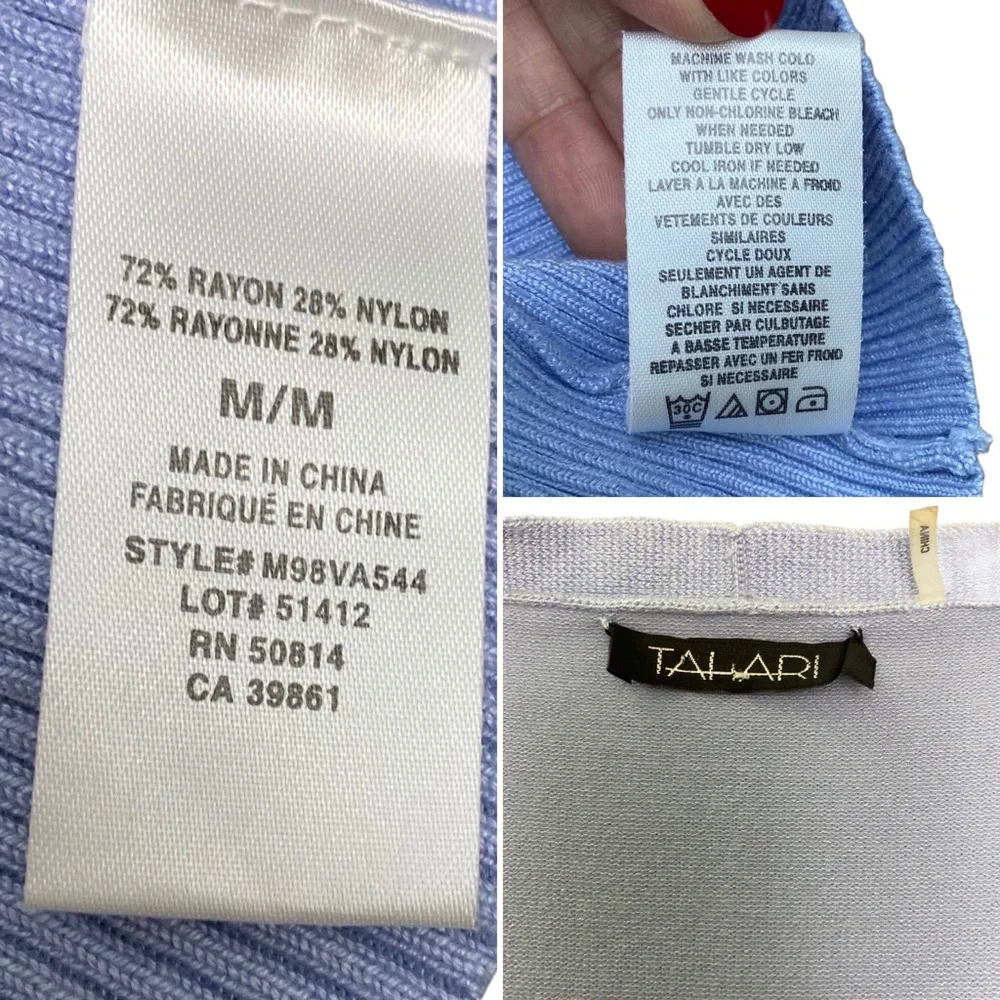 Tahari sleeveless sweater light purple V Neck Top Vest Rayon Medium